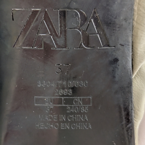 NWT ZARA Khaki Green Square Open Peep Toe Mule Sandal w/ Kitten Heel Size 6.5 - Picture 5 of 10